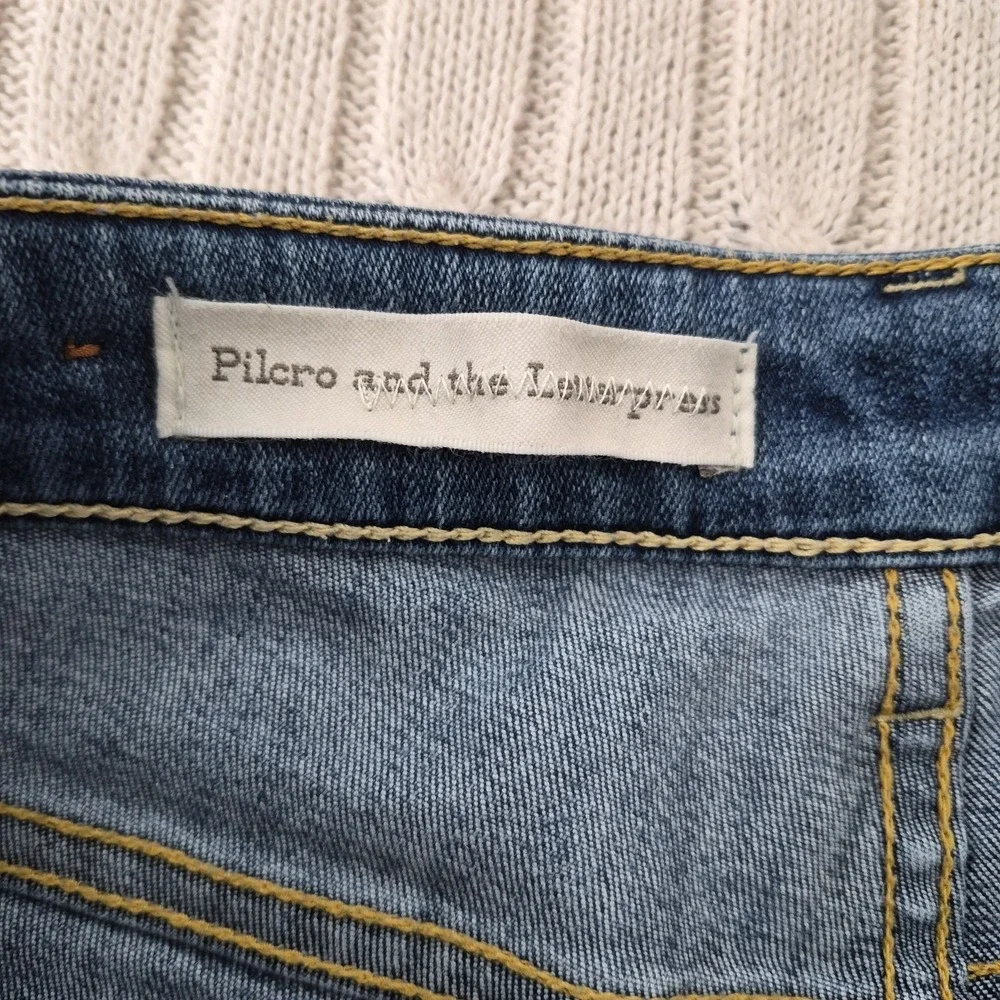 Pilcro and the Letterpress Jeans Size 27 Light Wash‎ Fringe Hem Skinny Summer